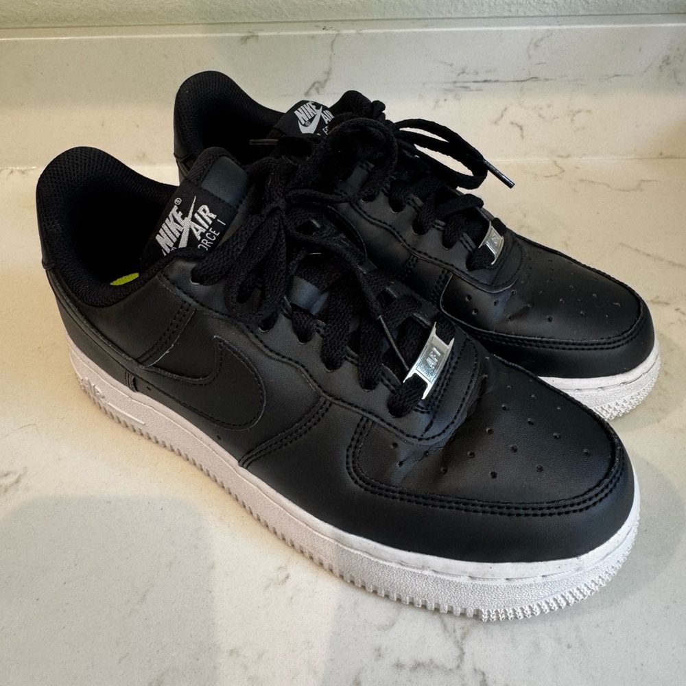 Nike Air Force 1 Black and White Sneakers - Picture 2 of 16